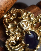 "CHANEL" 90's Baroque carving design gold ring