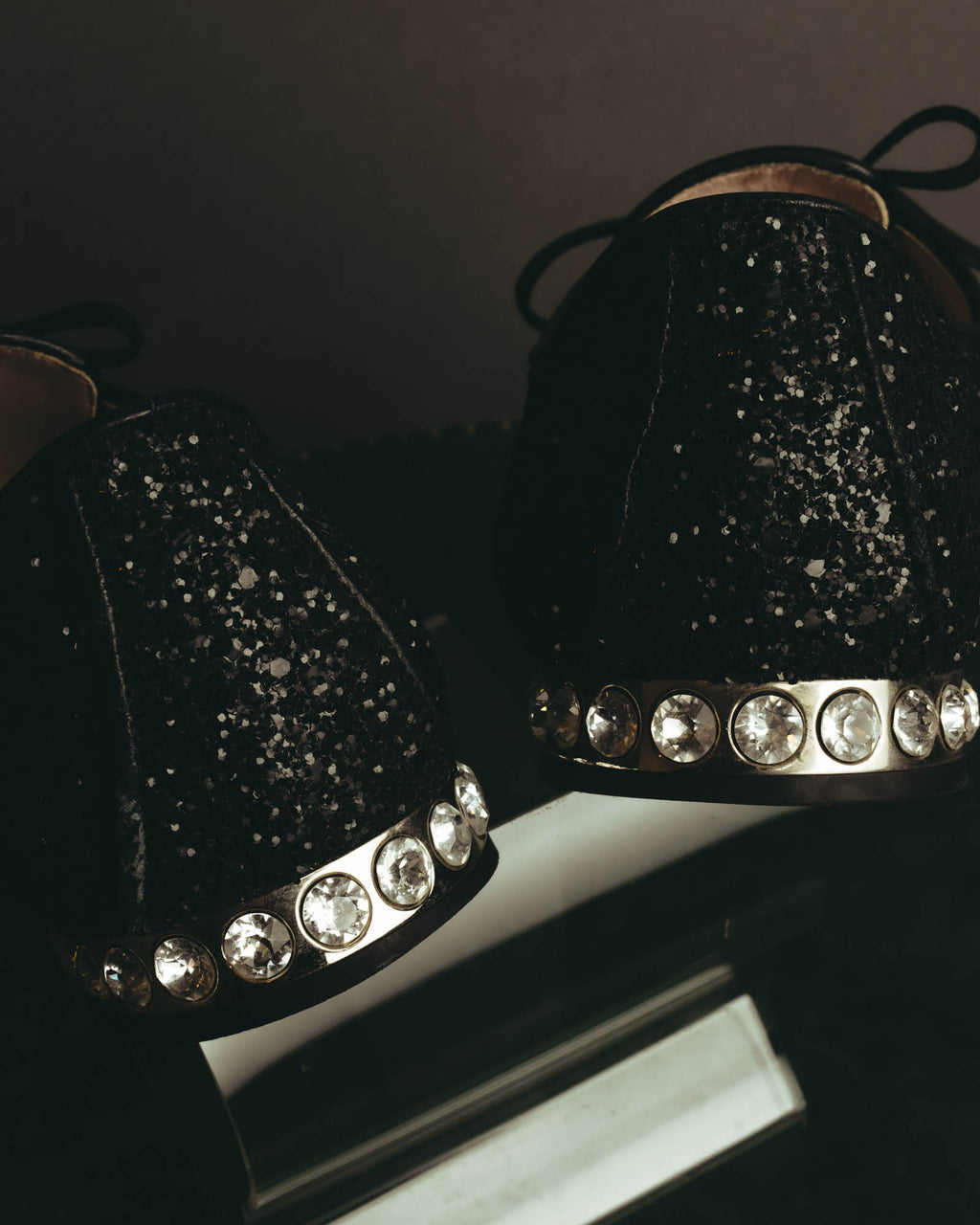 "Miu Miu" 2010's Embellished glitter lace-up oxford shoes