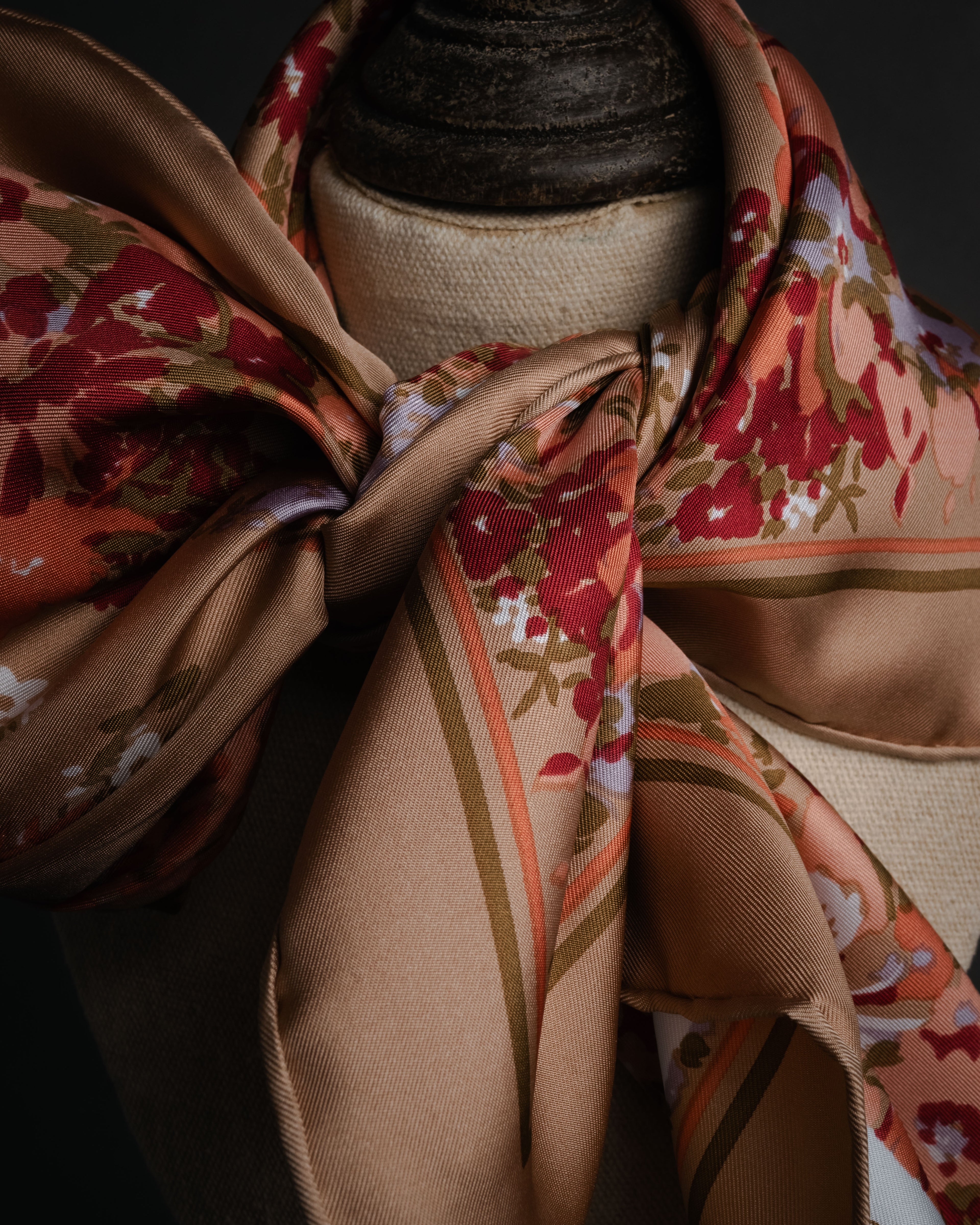 “Christian Dior” 1970’s-1980’s Floral print silk scarf