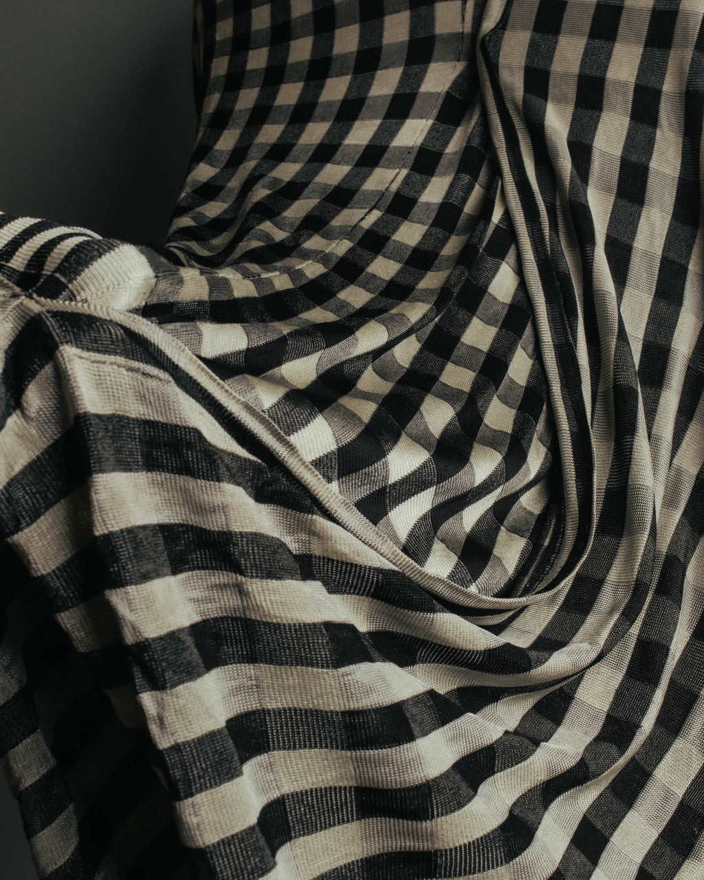 “tricot COMME des GARÇONS” 00’s-10’s Asymmetric gingham draped top