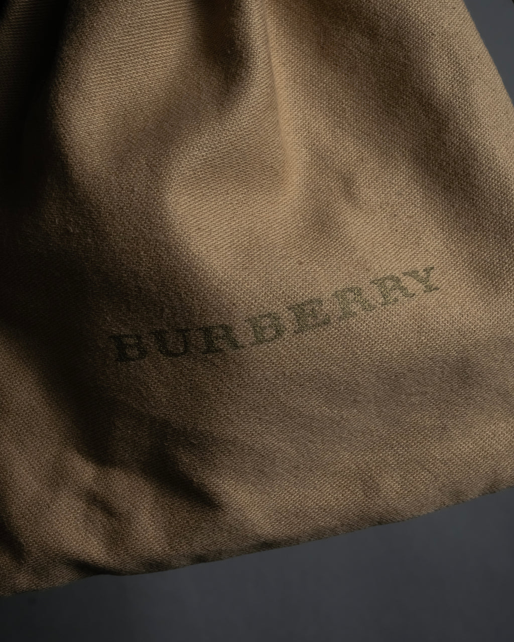 "BURBERRY" Gold circle metal design waist mark leather belt