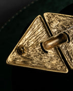 "YVES SAINT LAURENT" Granular texture diamond gold brooch