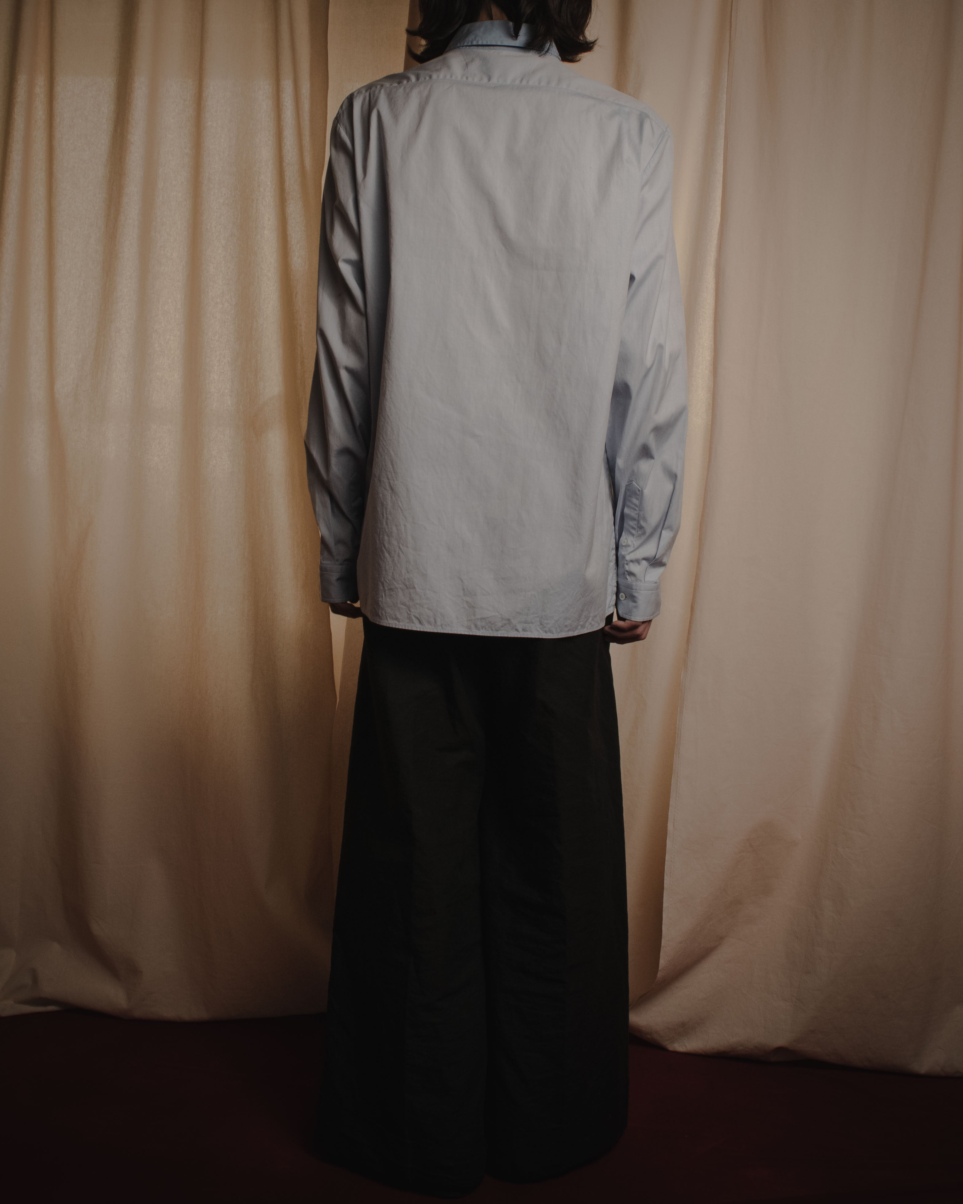 "GUCCI" Michele design tonal contrast-collar classic dress shirt