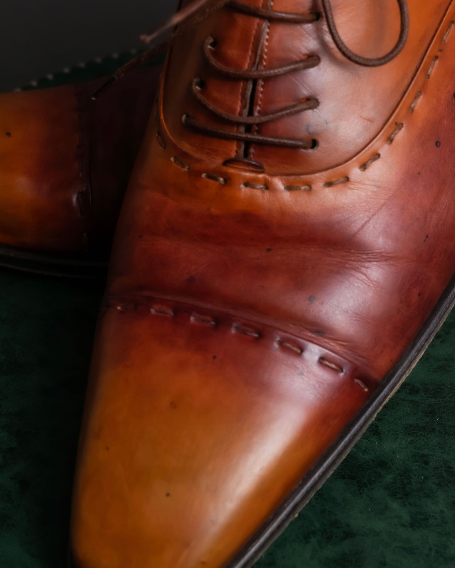 "Santoni" Gradient color leather derby shoes"