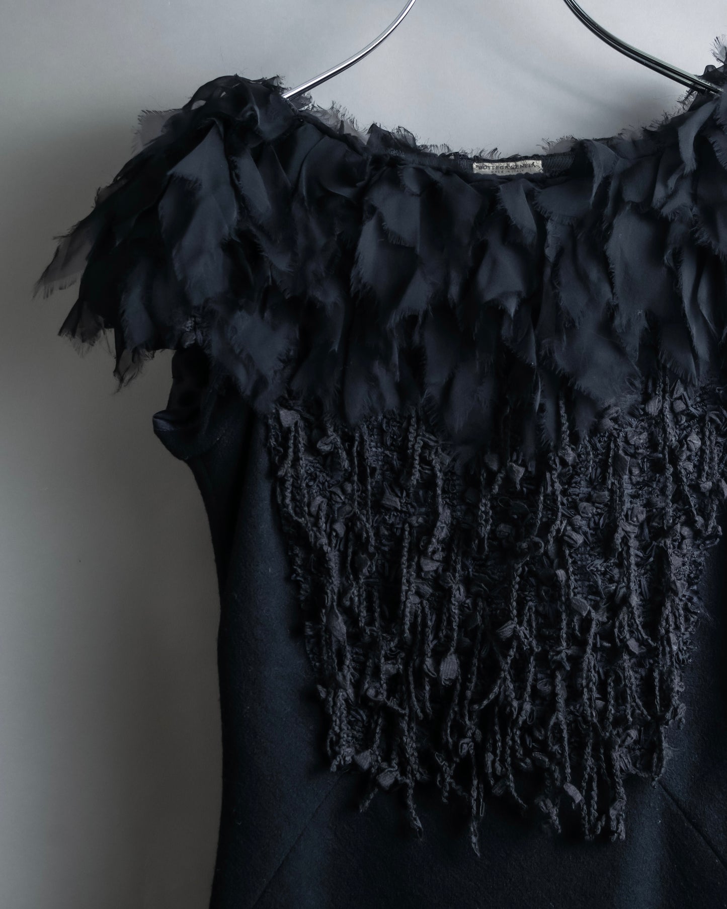 "BOTTEGA VENETA" Organza &amp; fringe design sleeveless dress