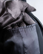 “ISSEY MIYAKE” Chin belt designed stand collar jacket