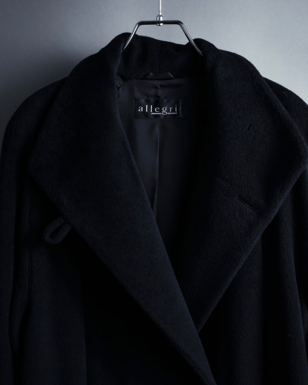 "allegri" Crossover design 2-way collar wool coat