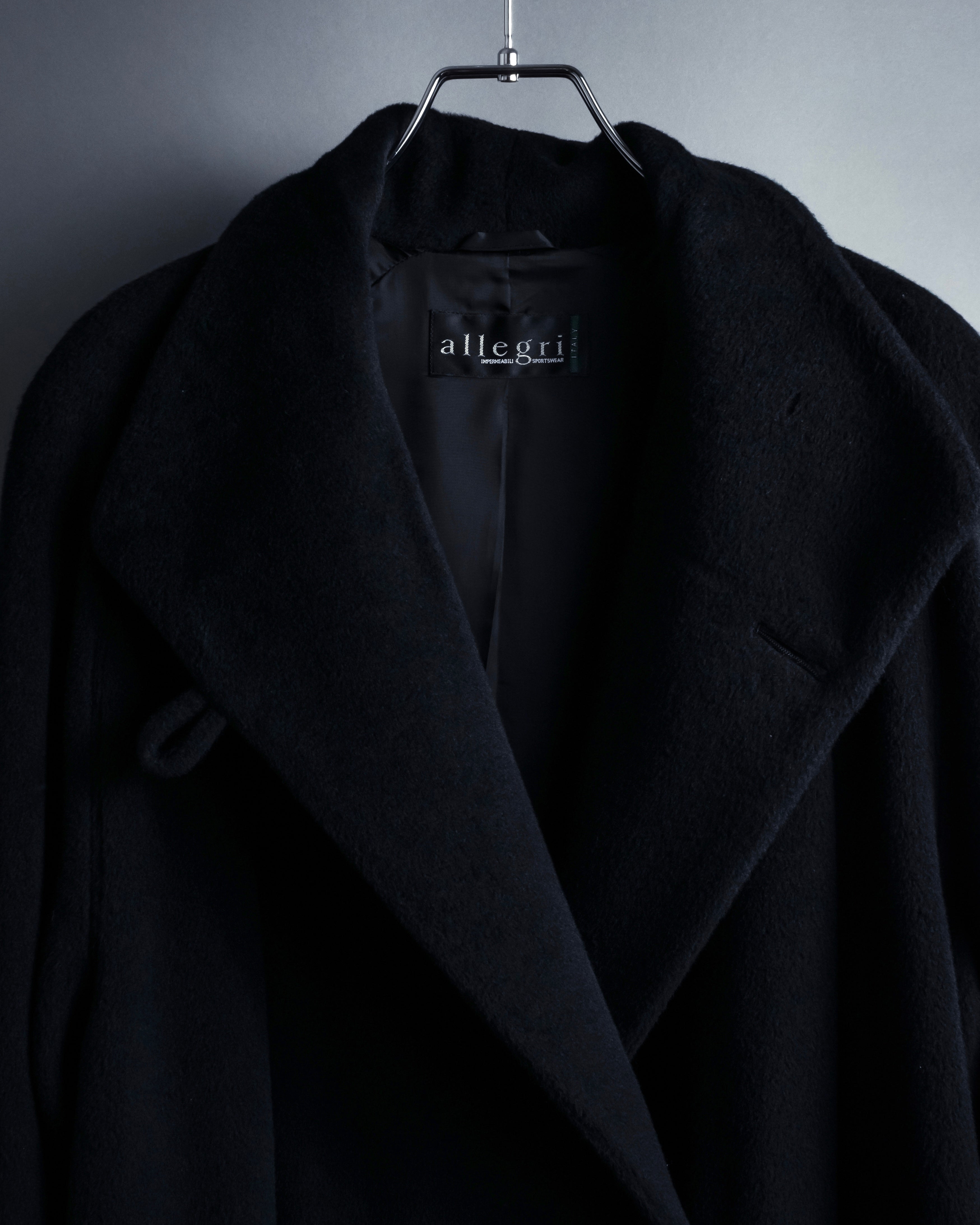 "allegri" Crossover design 2-way collar wool coat