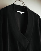 "Véronique Branquinho" 90's-00's Cotton velour v-neck sweatshirt