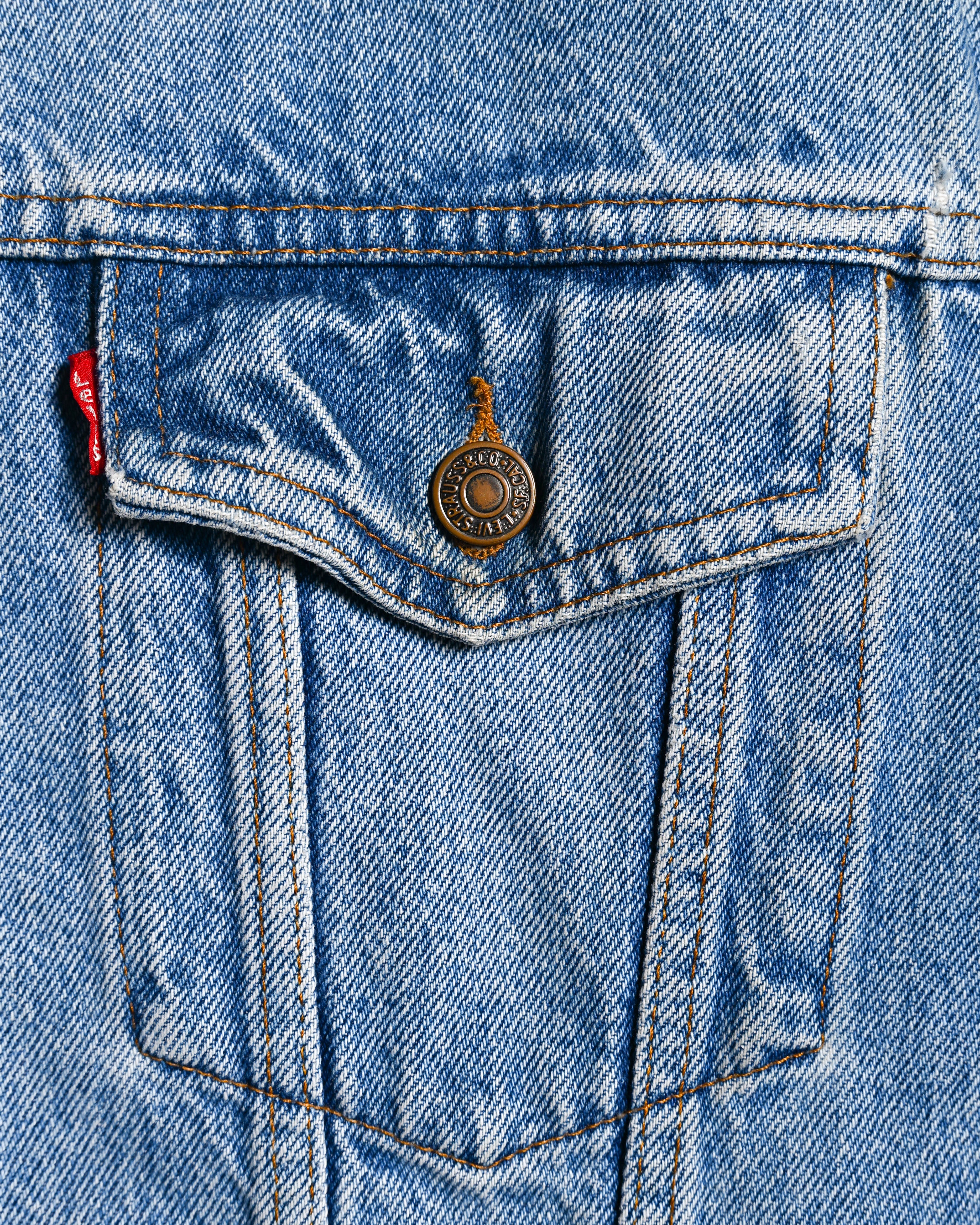 LEVI’S/ Oversized No Collar Denim Jacket Light Blue