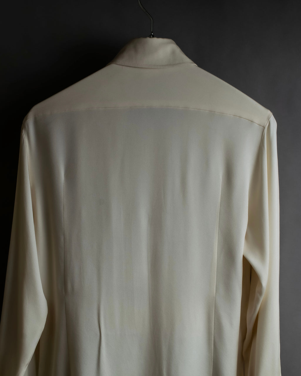 "HERMES" 90's Musical score motif front pleated shirt