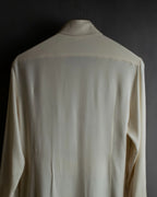"HERMES" 90's Musical score motif front pleated shirt
