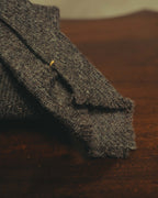 -SPECIAL- "Yves Saint Laurent" 90's-00's Charcoal grey wool textured knit tie