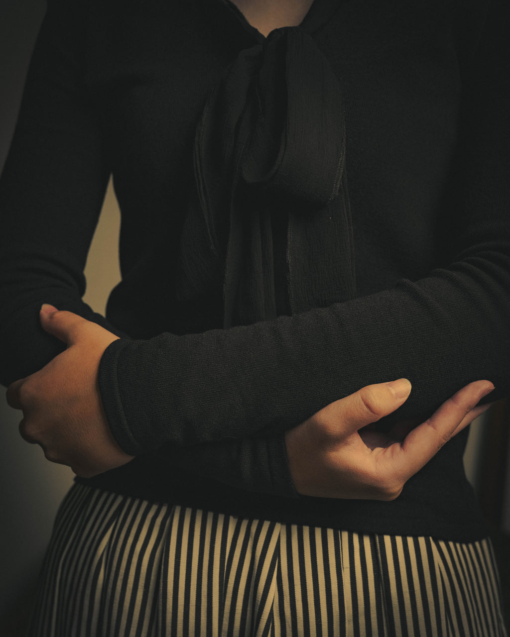 -SPECIAL- "CHANEL" 04AW Sheer bow-tie knit top
