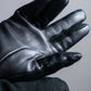 "HERMES" Leather switching design inner brushed feel gloves