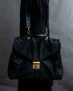 “JIL SANDER” Gold buckle 2 way nylon hand bag