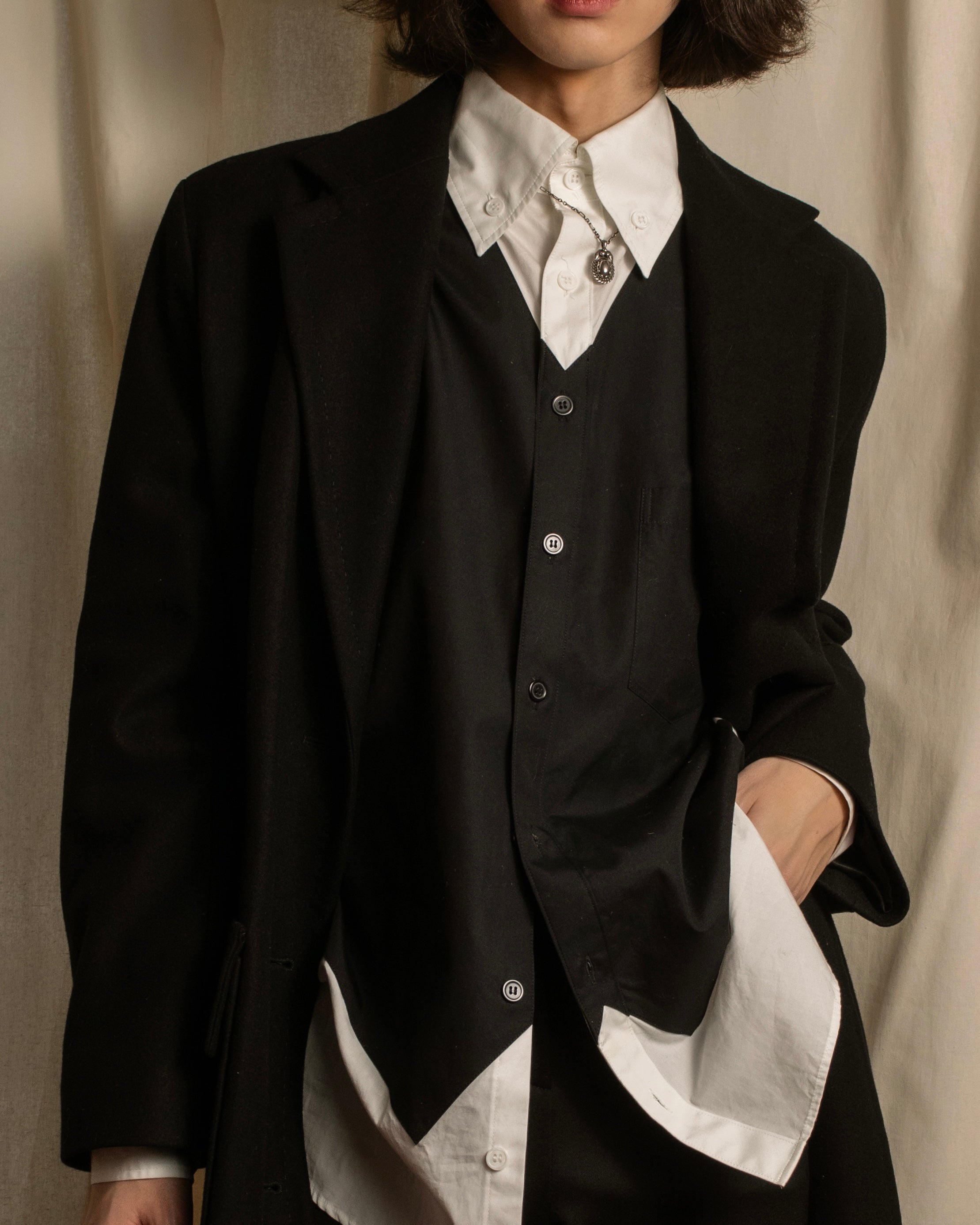 -SPECIAL- "CELINE" 1997-04's Michael Kors period minimal detail long chester coat