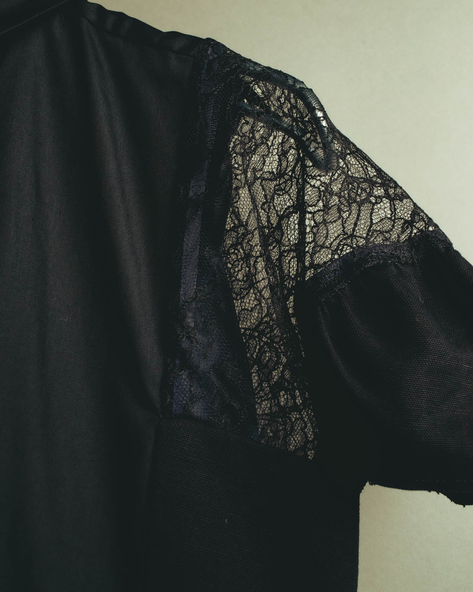 "sacai" 10's Layered lace-panel shirt blouse