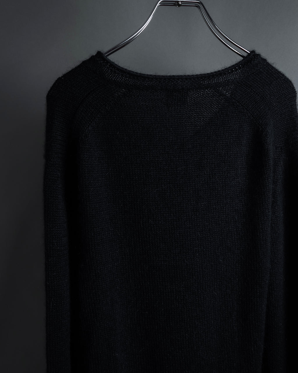 "GUCCI" Silky mix angora V-neck knit pullover