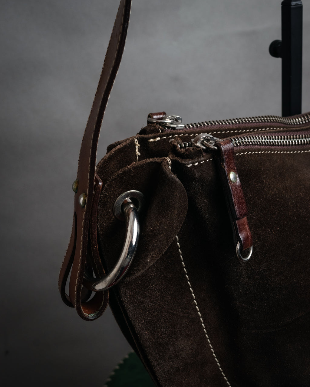 “GIANNI CHIARINI” 2010’s Suede multi compartment shoulder bag