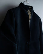 "GIANNI VERSACE couture" Collarless Luxury Wool Long Coat