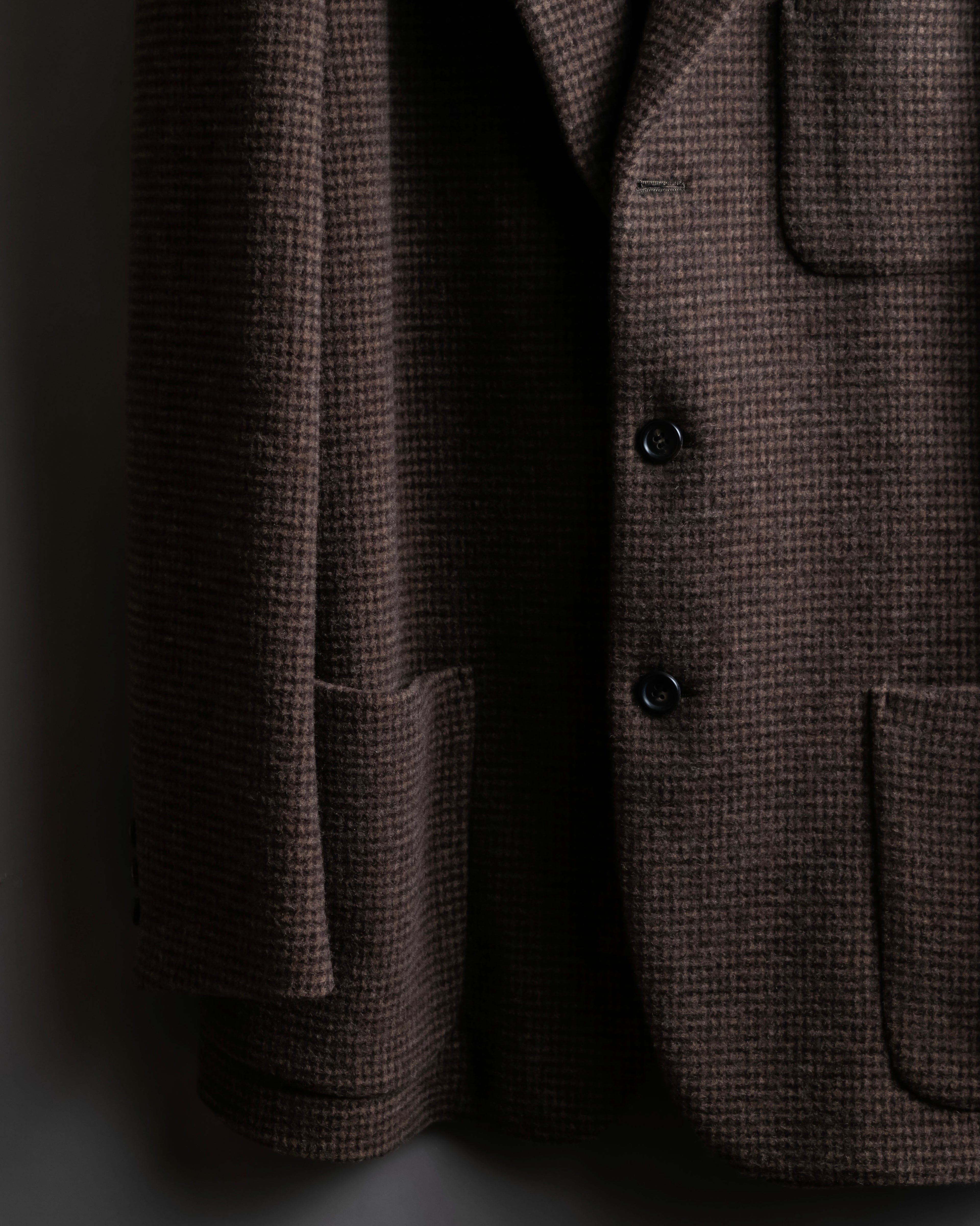 "COMME des GARCONS
HOMME DEUX" Brown checked pattern tailored jacket