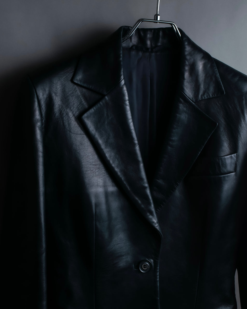 "GUCCI" Box silhouette calf leather tailored jacket