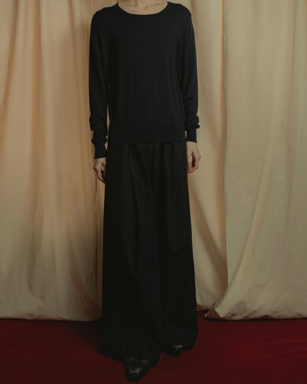 "CELINE" Hedi Slimane design compact silhouette wool knit