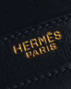 -SPECIAL- "HERMES" 60’s early sandrine box dark blue calf bit bag