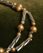 “Yves Saint Laurent” 80’s-90’s Cassandra logo mixed bead long necklace