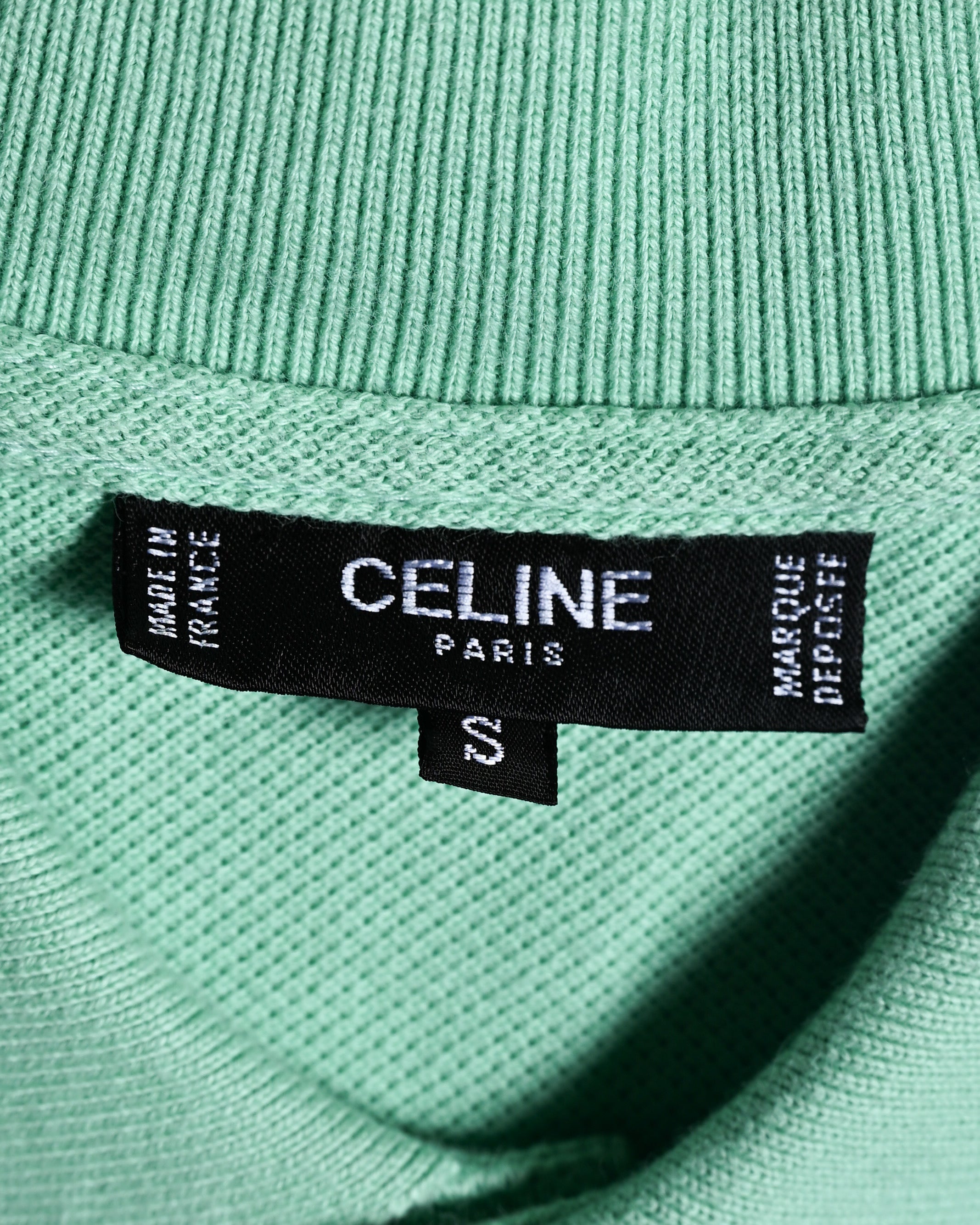 CÉLINE/ Logo Emblem Polo Shirt Mint Green
