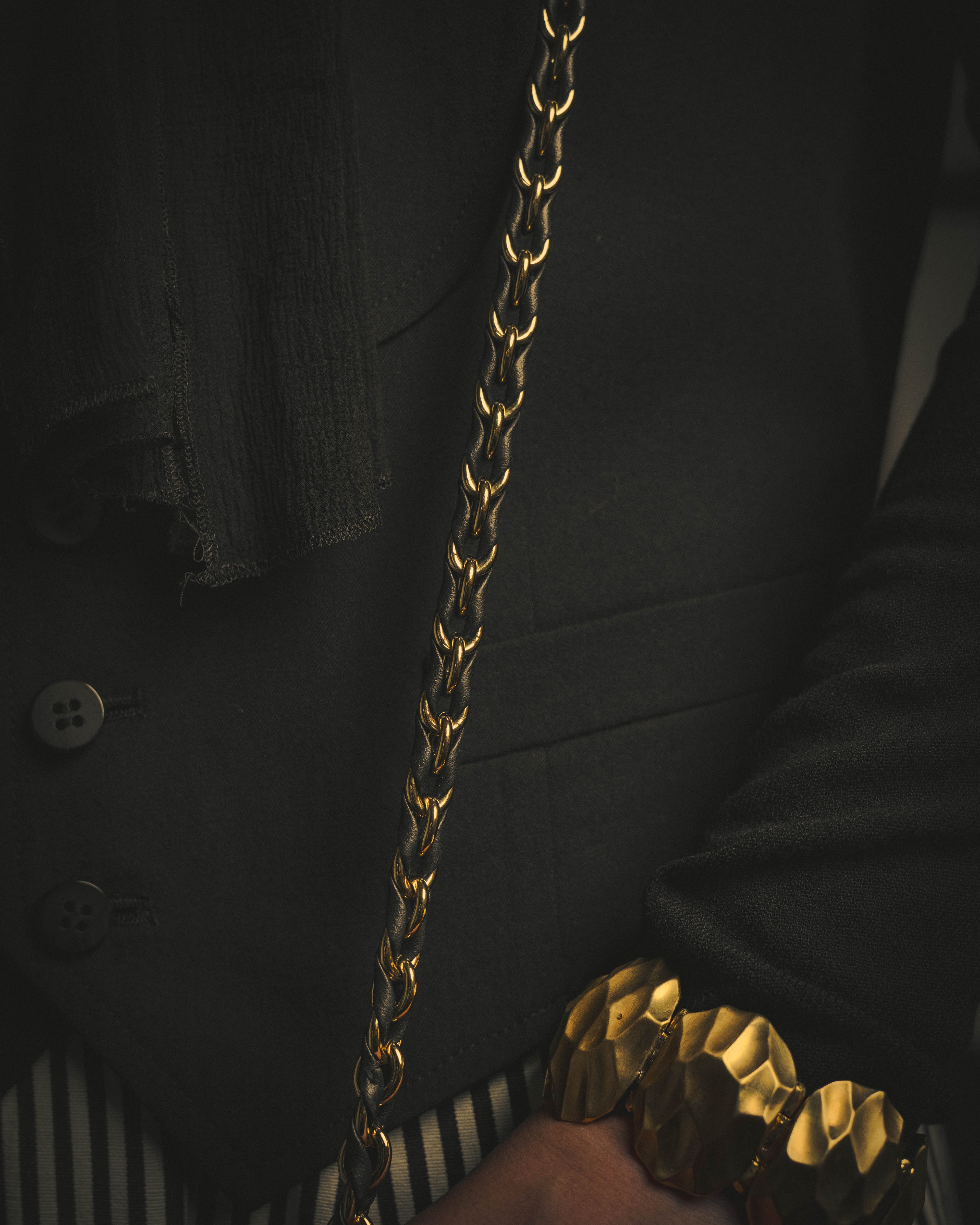 -SPECIAL- "Salvatore Ferragamo" 10's Elegant suede chain shoulder bag