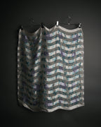 “Yves Saint Laurent” 80’s-90’s Sheer stripe floral silk scarf