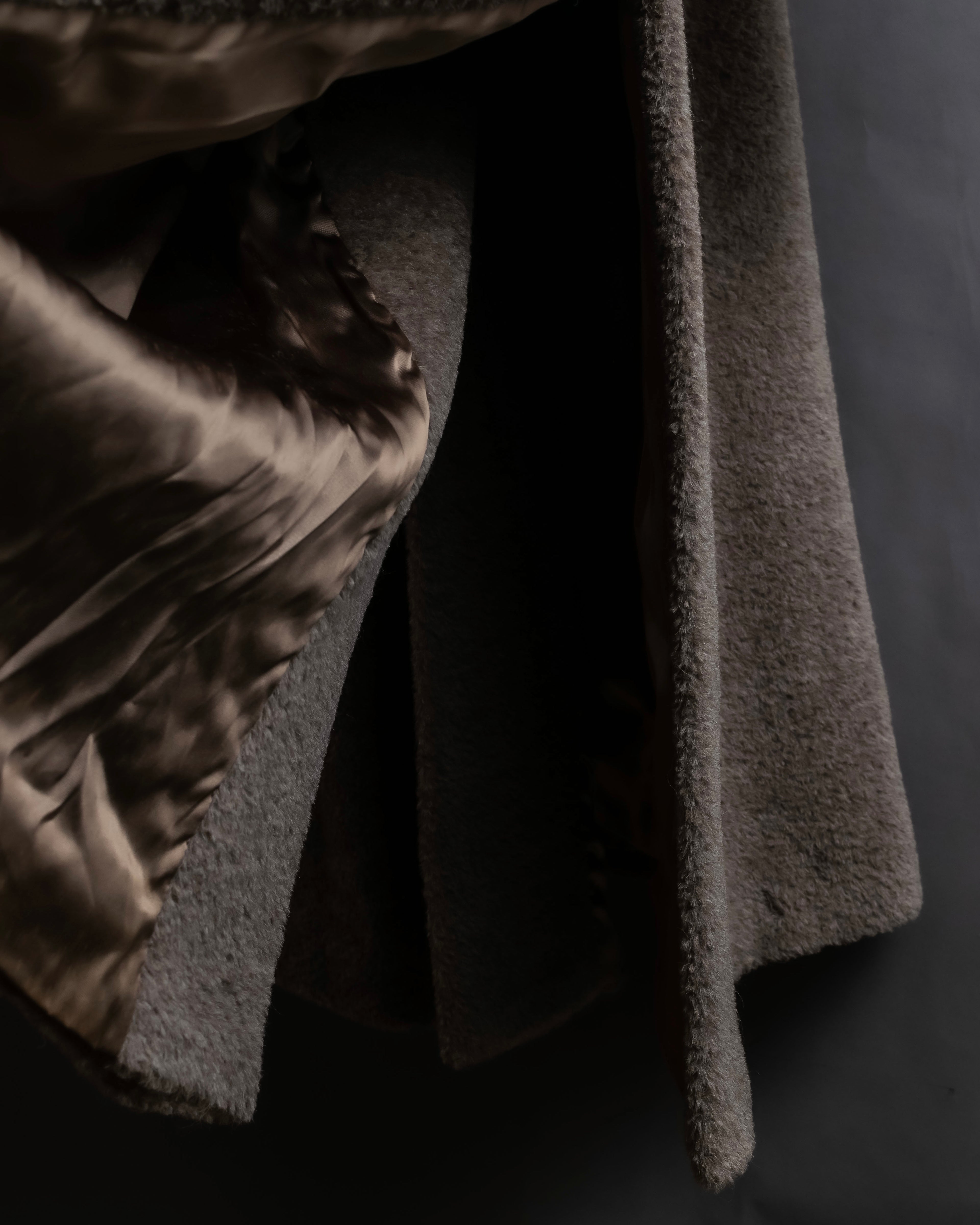 "Max Mara" Alpaca mix brown stand collar long coat