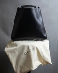 "GUCCI" Metal handle detail brown leather bag