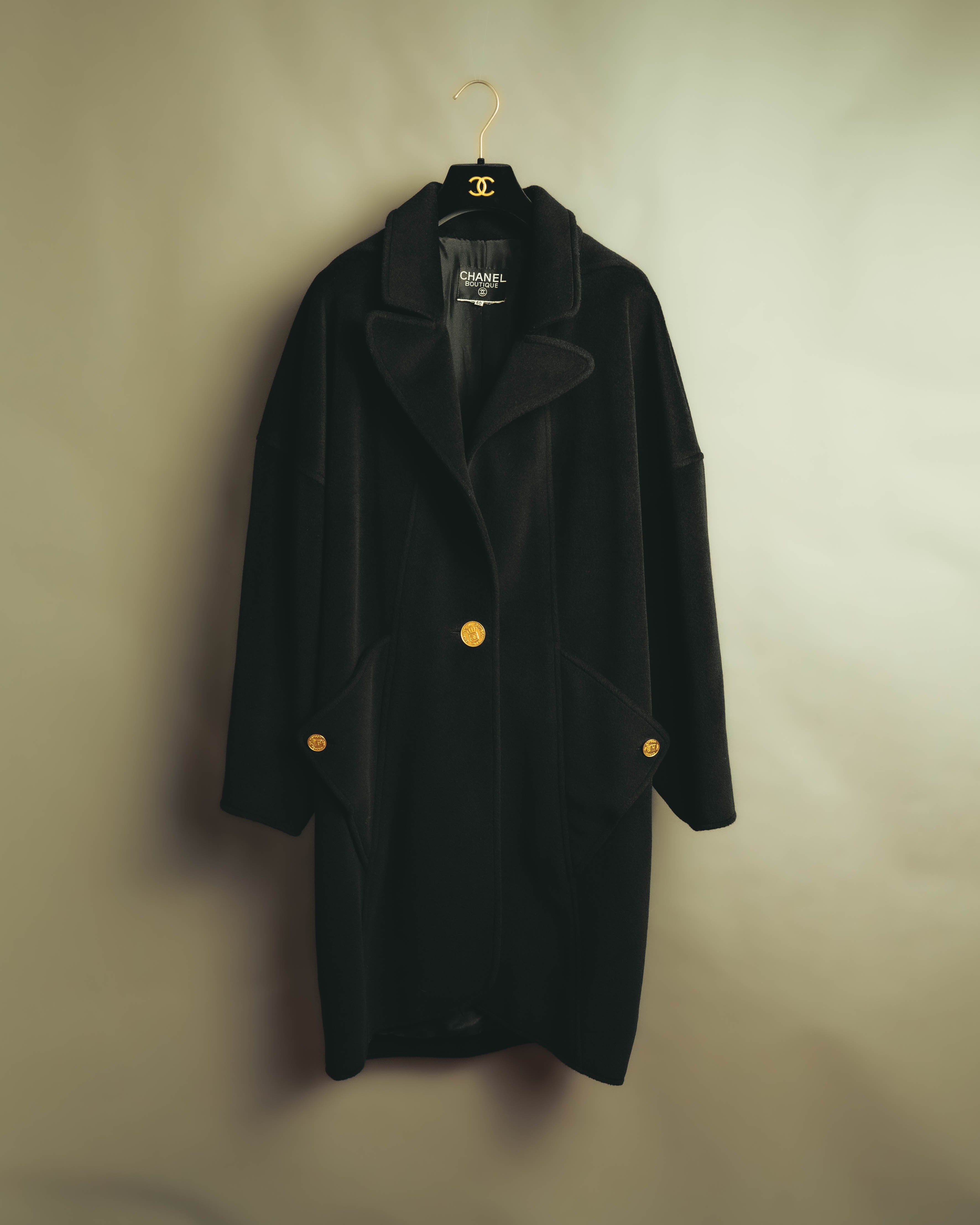 CHANEL BOUTIQUE ステンカラーコート イタリア製 CHANEL (シャネル) - ロングコート - ブラック - 40 - 80's-90's