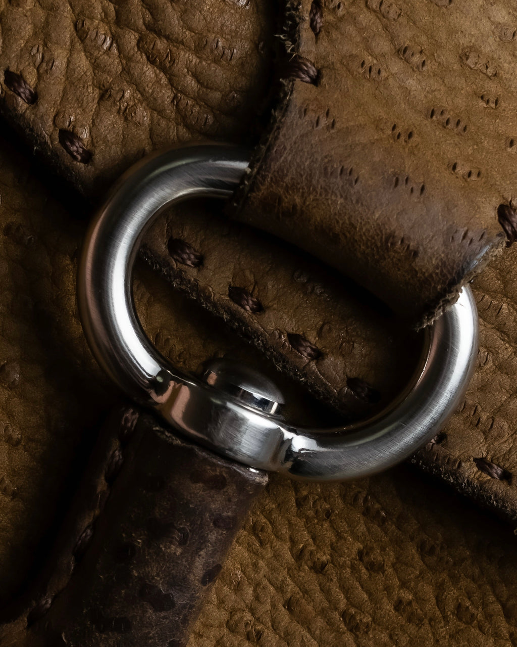 "PRADA" Hook hardware design ostrich leather shoulder bag