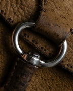 "PRADA" Hook hardware design ostrich leather shoulder bag