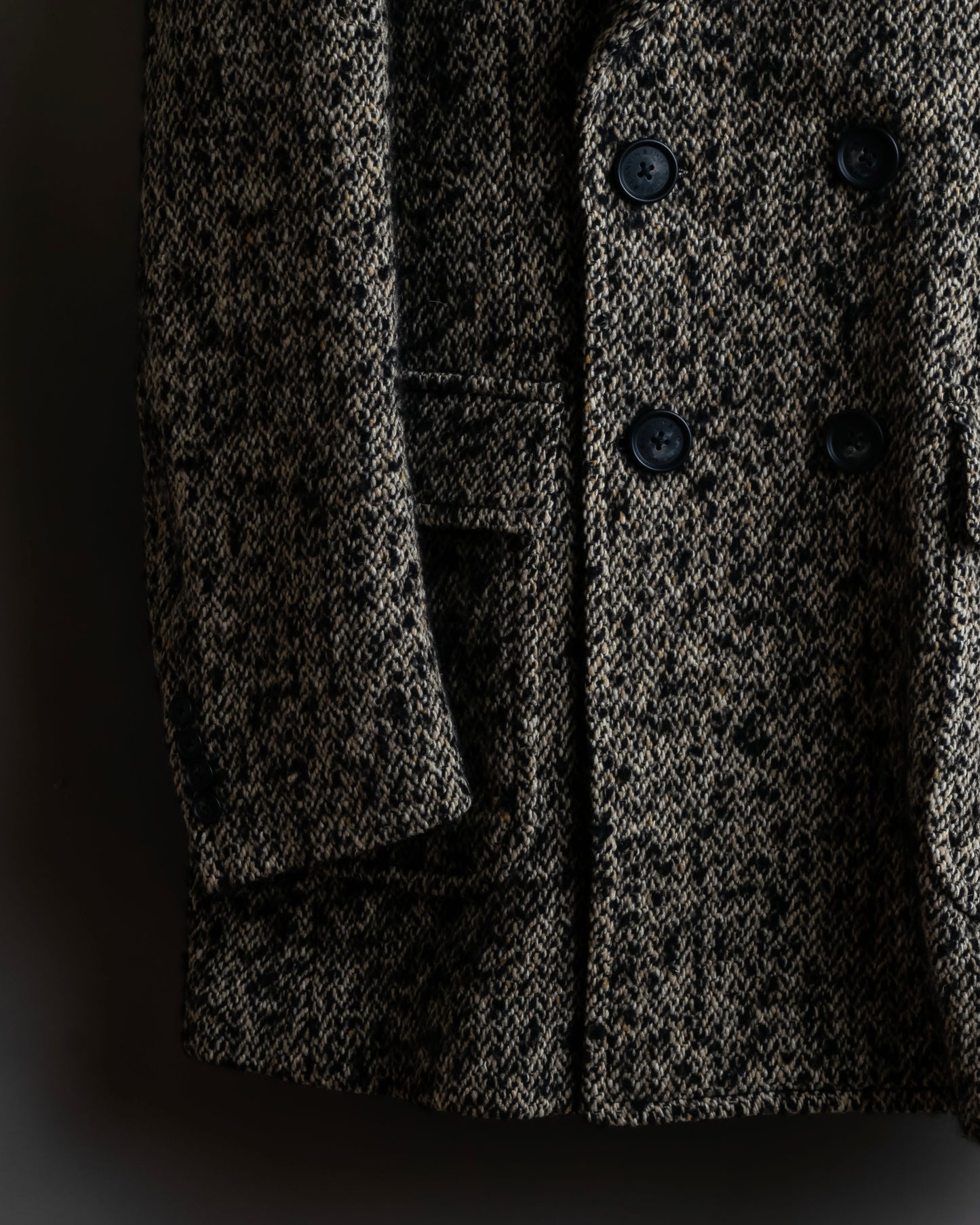 "LANVIN" Double breasted tweed chester coat