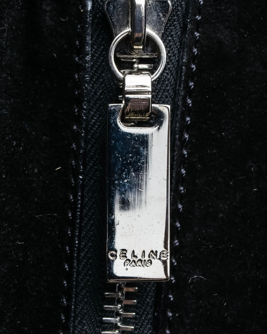 "CELINE" Horizontal form suede one-handle bag