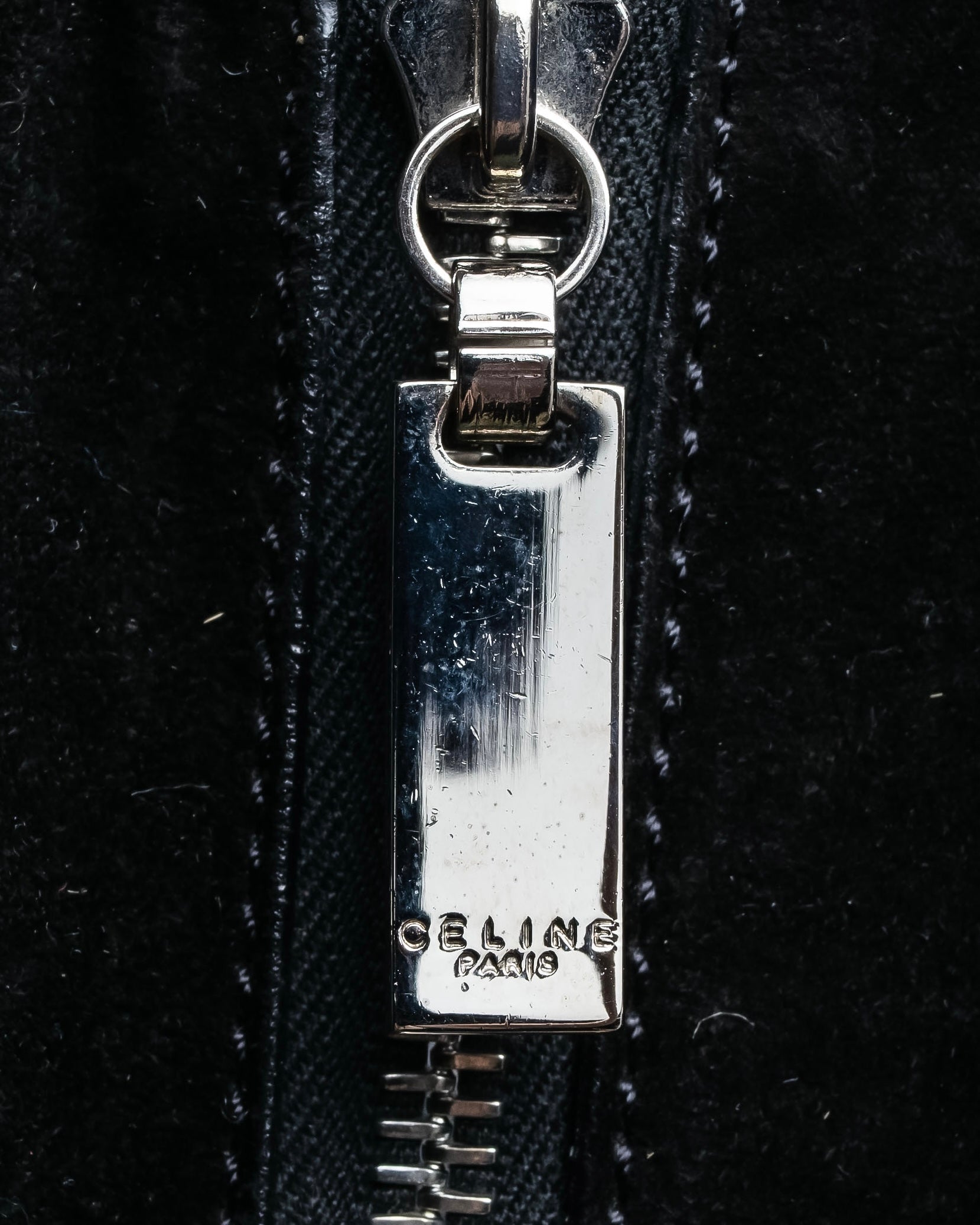 "CELINE" Horizontal form suede one-handle bag