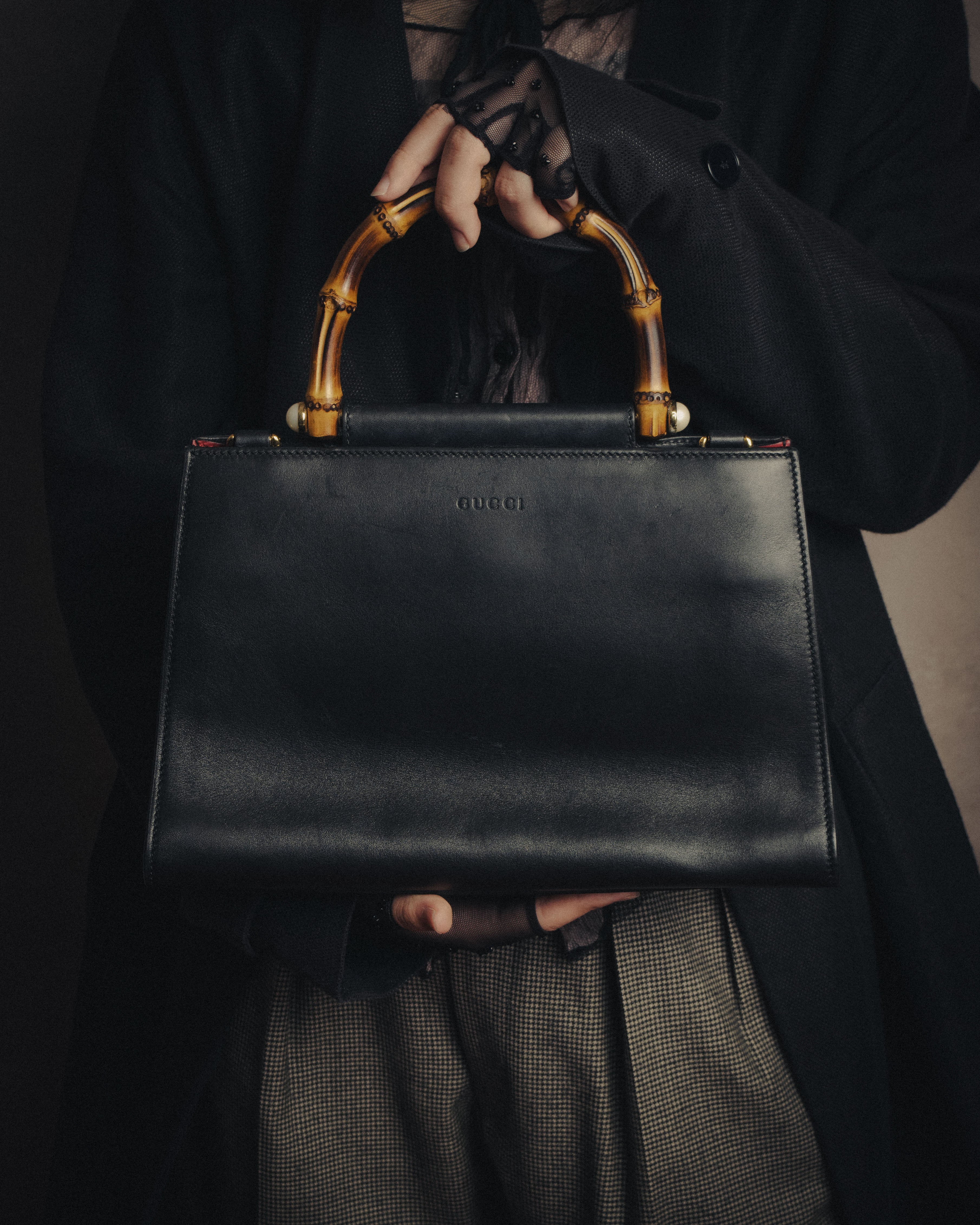 グッチ バンブー ハンドバッグ ビジネス GUCCI (グッチ) - ニムフェア バンブー ハンドバッグ - ブラック