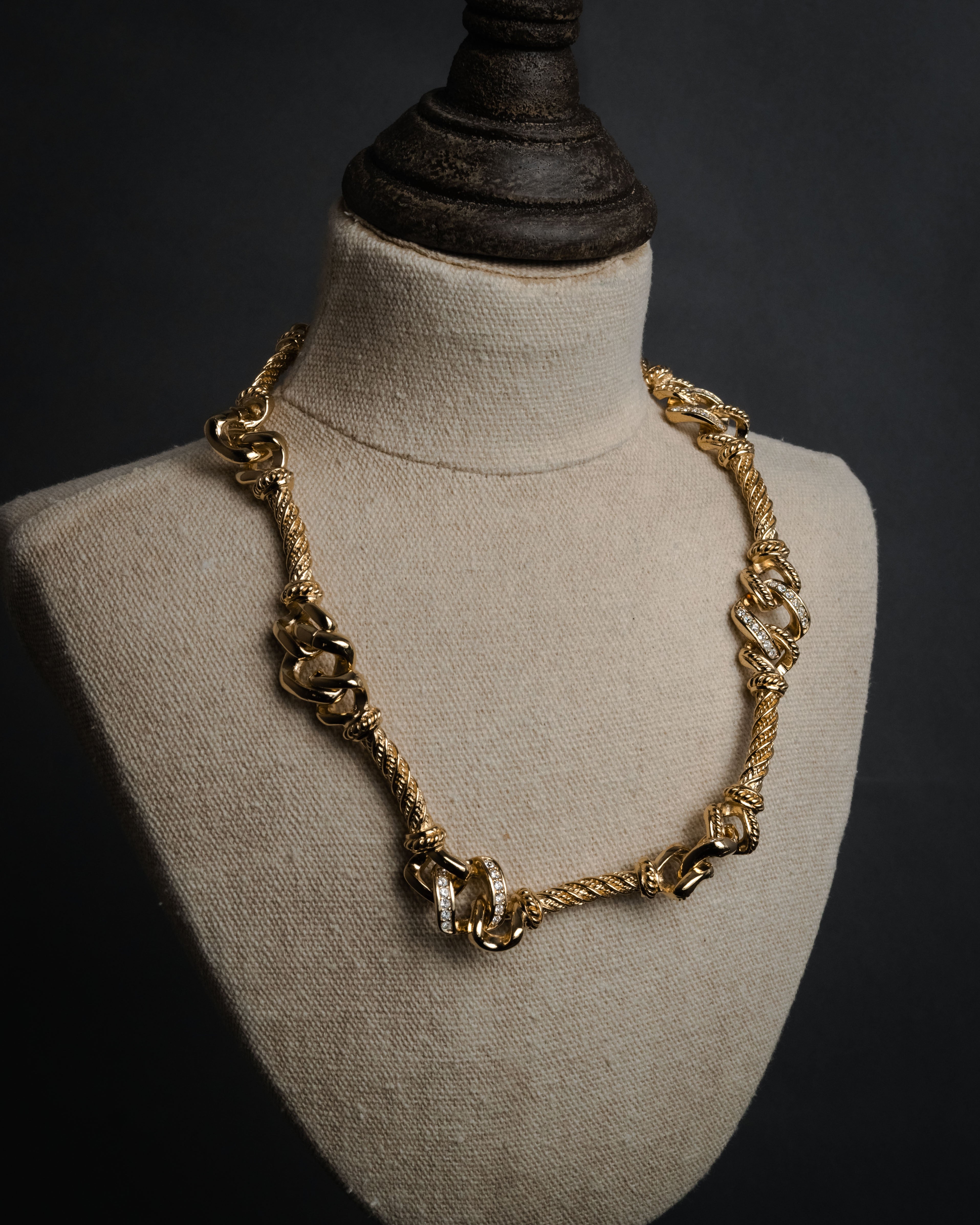 “Christian Dior” 90’s Crystal knot rope necklace