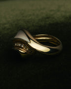 -SPECIAL- “Christian Dior” 80’s-90’s Germany white enamel rhinestone dome ring