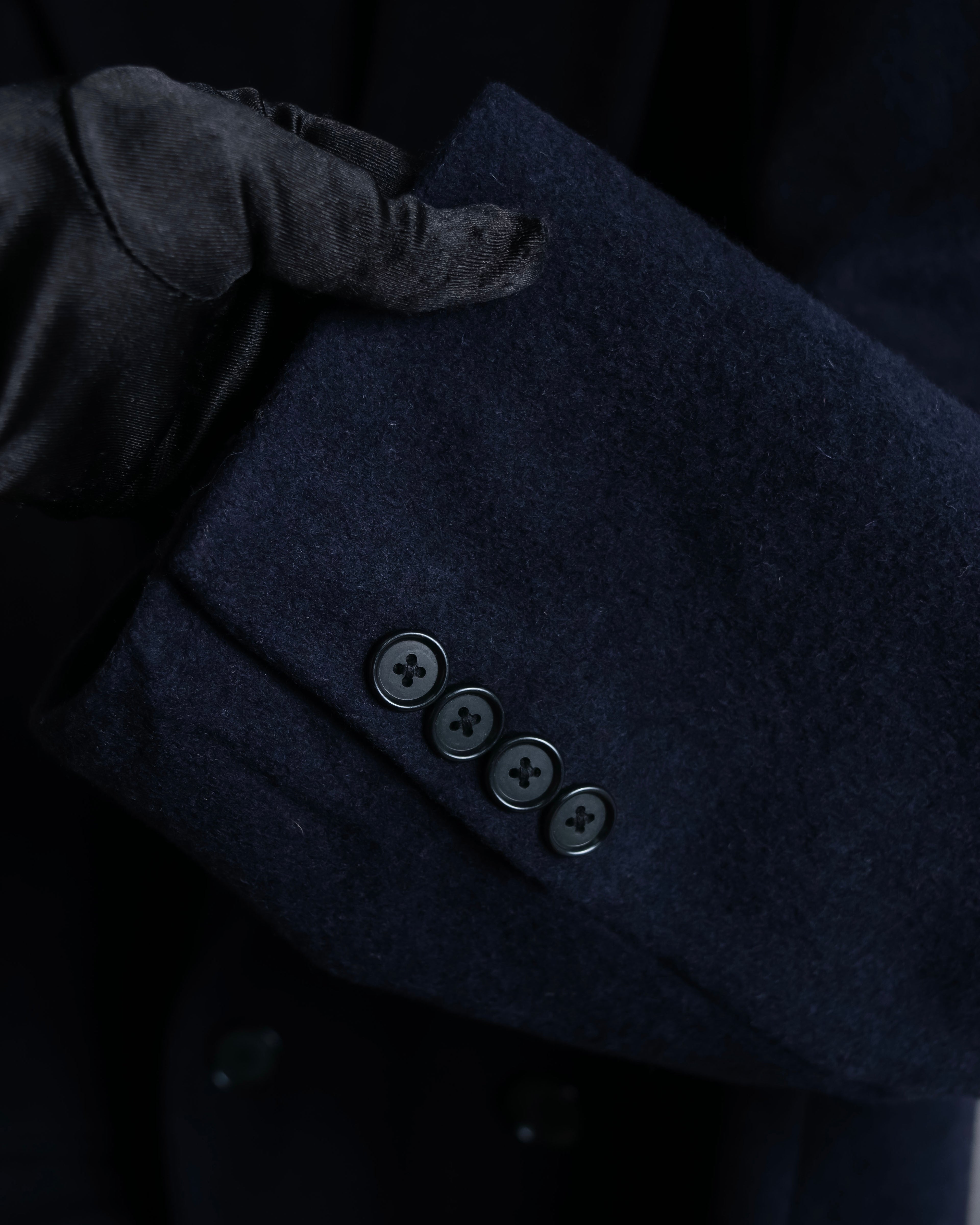 "Polo University Club by Ralph Lauren" Peaked dorapelle double-breasted wool chester coat