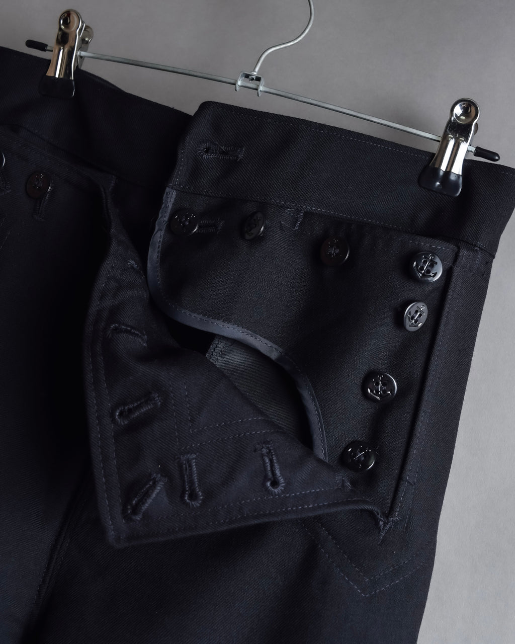 "US navy inspired lace back wide sailor pants"