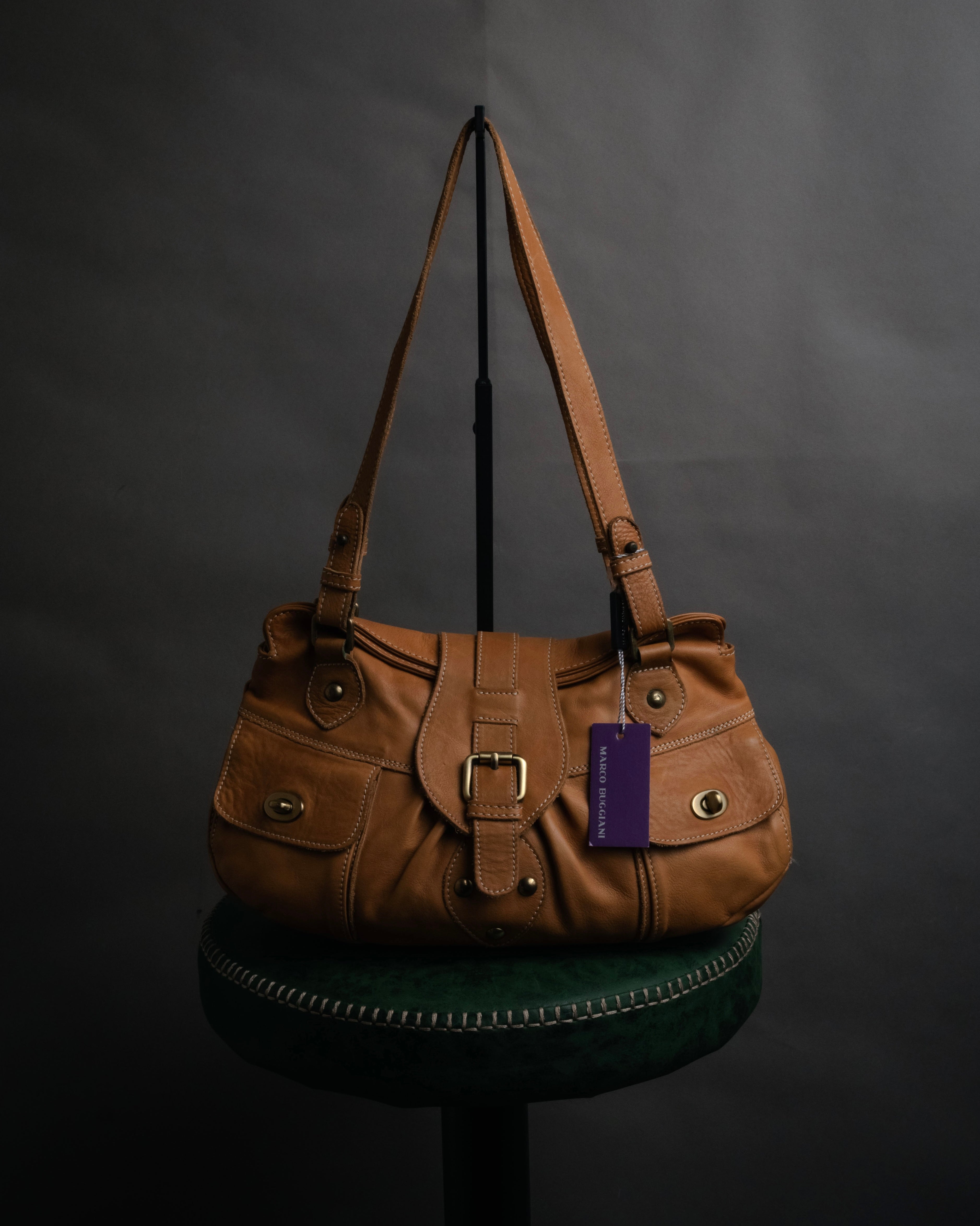 “MARCO BUGGIANI” 2004-2009 Soft leather multi pocket shoulder bag