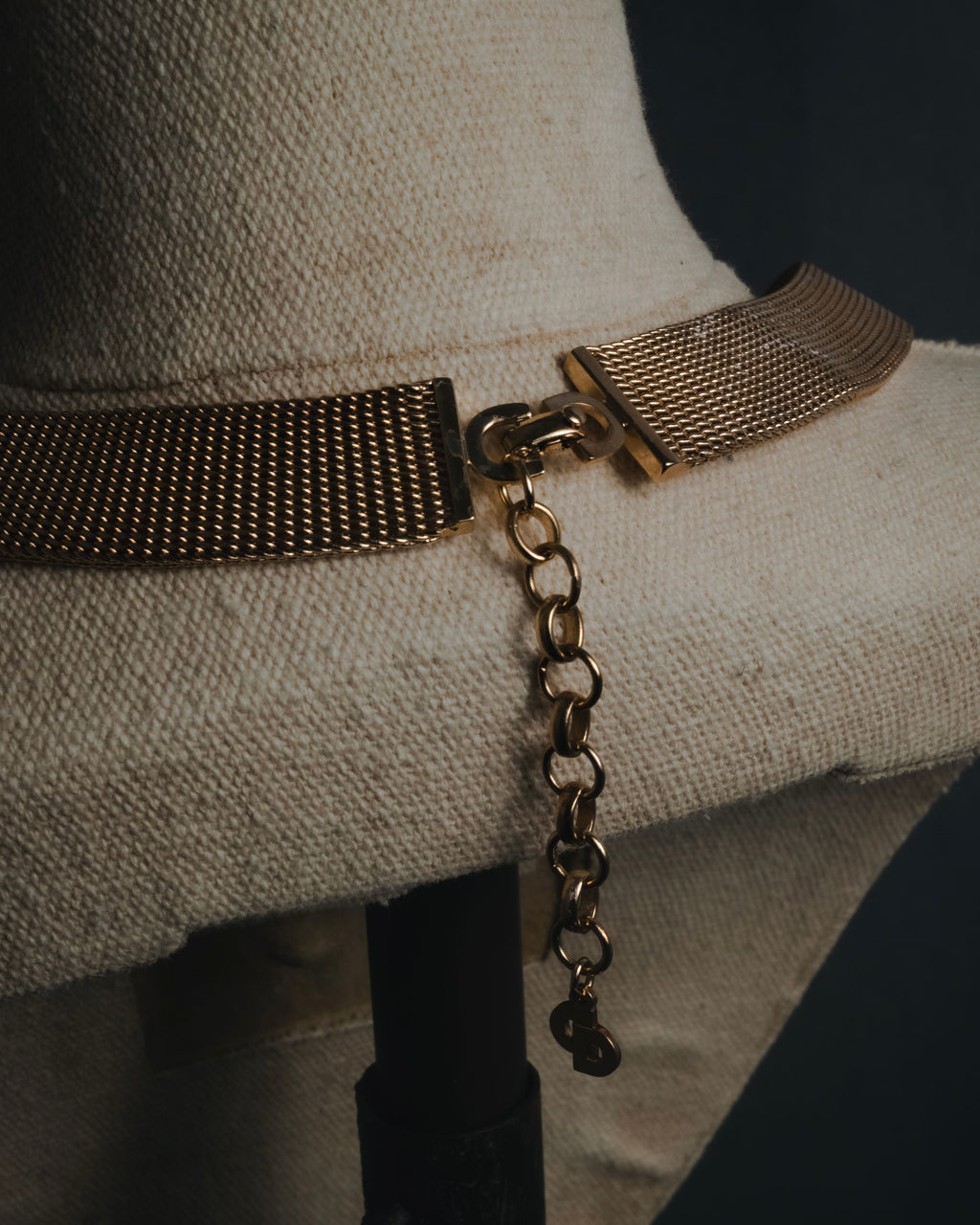 "Christian Dior" 80’s wide mesh pavé bar necklace