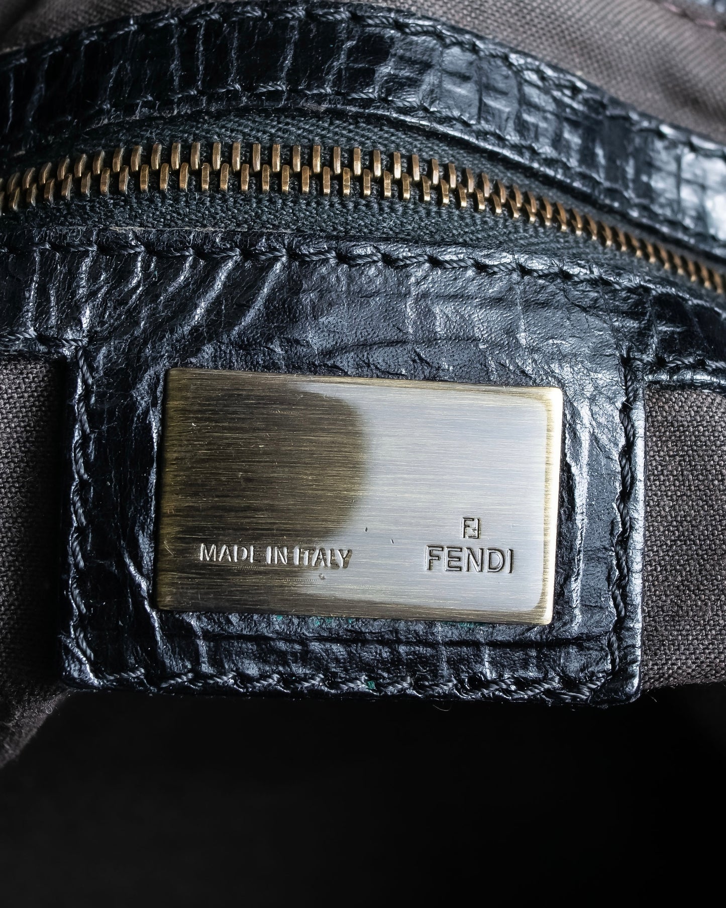 "FENDI" Ethnico grained leather hand bag