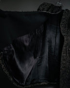 “JUNYA WATANABE COMME des GARCONS” 2011 aw Herringbone tweed long coat with leather sleeves